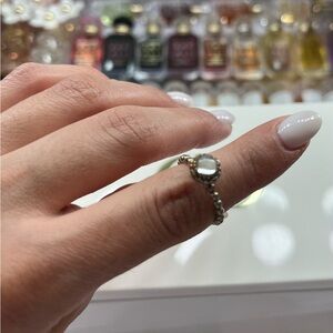 APRIL BIRTHDAY BLOOMS Authentic PANDORA Silver Ring. Size 6. Used.